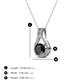 3 - Lauren 5.00 mm Round Black Diamond and White Diamond Accent Teardrop Pendant Necklace 