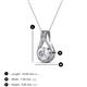 3 - Lauren 5.00 mm Round White Sapphire and Diamond Accent Teardrop Pendant Necklace 