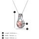 3 - Lauren 5.00 mm Round Morganite and Diamond Accent Teardrop Pendant Necklace 