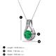 3 - Lauren 5.00 mm Round Emerald and Diamond Accent Teardrop Pendant Necklace 