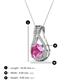 3 - Lauren 6.00 mm Round Lab Created Pink Sapphire and Diamond Accent Teardrop Pendant Necklace 