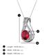 3 - Lauren 6.00 mm Round Ruby and Diamond Accent Teardrop Pendant Necklace 