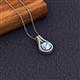 2 - Lauren 6.50 mm Round Aquamarine and Diamond Accent Teardrop Pendant Necklace 