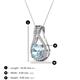 3 - Lauren 6.50 mm Round Aquamarine and Diamond Accent Teardrop Pendant Necklace 