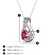3 - Lauren 6.50 mm Round Pink Tourmaline and Diamond Accent Teardrop Pendant Necklace 