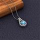 2 - Lauren 6.50 mm Round Blue Topaz and Diamond Accent Teardrop Pendant Necklace 