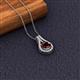 2 - Lauren 6.50 mm Round Red Garnet and Diamond Accent Teardrop Pendant Necklace 