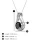 3 - Lauren 6.00 mm Round Black Diamond and White Diamond Accent Teardrop Pendant Necklace 