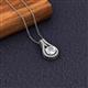 2 - Lauren 6.00 mm Round White Sapphire and Diamond Accent Teardrop Pendant Necklace 