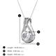 3 - Lauren 6.00 mm Round White Sapphire and Diamond Accent Teardrop Pendant Necklace 