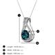 3 - Lauren 6.50 mm Round Blue Diamond and White Diamond Accent Teardrop Pendant Necklace 