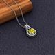 2 - Lauren 6.50 mm Round Yellow Diamond and White Diamond Accent Teardrop Pendant Necklace 