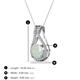3 - Lauren 6.00 mm Round Opal and Diamond Accent Teardrop Pendant Necklace 