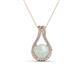 1 - Lauren 6.00 mm Round Opal and Diamond Accent Teardrop Pendant Necklace 