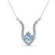 1 - Lauren 6.00 mm Round Aquamarine and Diamond Accent Pendant Necklace 
