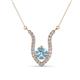 1 - Lauren 6.00 mm Round Aquamarine and Diamond Accent Pendant Necklace 