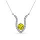 1 - Lauren 6.00 mm Round Yellow Diamond and White Diamond Accent Pendant Necklace 