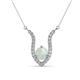 1 - Lauren 6.00 mm Round Opal and Diamond Accent Pendant Necklace 