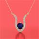 2 - Lauren 6.00 mm Round Blue Sapphire and Diamond Accent Pendant Necklace 