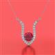 2 - Lauren 6.00 mm Round Ruby and Diamond Accent Pendant Necklace 