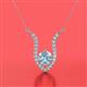 2 - Lauren 6.00 mm Round Aquamarine and Diamond Accent Pendant Necklace 