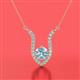 2 - Lauren 6.00 mm Round Aquamarine and Diamond Accent Pendant Necklace 