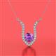 2 - Lauren 6.00 mm Round Amethyst and Diamond Accent Pendant Necklace 