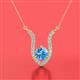 2 - Lauren 6.00 mm Round Blue Topaz and Diamond Accent Pendant Necklace 