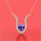 2 - Lauren 6.00 mm Round Iolite and Diamond Accent Pendant Necklace 