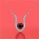 2 - Lauren 6.00 mm Round Red Garnet and Diamond Accent Pendant Necklace 