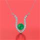 2 - Lauren 6.00 mm Round Emerald and Diamond Accent Pendant Necklace 