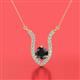 2 - Lauren 6.00 mm Round Black Diamond and White Diamond Accent Pendant Necklace 