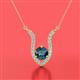 2 - Lauren 6.00 mm Round Blue Diamond and White Diamond Accent Pendant Necklace 