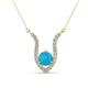 1 - Lauren 6.00 mm Round Turquoise and Diamond Accent Pendant Necklace 