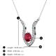 3 - Lauren 6.00 mm Round Ruby and Diamond Accent Pendant Necklace 