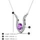 3 - Lauren 6.00 mm Round Amethyst and Diamond Accent Pendant Necklace 