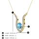 3 - Lauren 6.00 mm Round Blue Topaz and Diamond Accent Pendant Necklace 