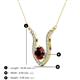 3 - Lauren 6.00 mm Round Red Garnet and Diamond Accent Pendant Necklace 