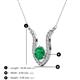 3 - Lauren 6.00 mm Round Emerald and Diamond Accent Pendant Necklace 