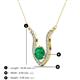 3 - Lauren 6.00 mm Round Emerald and Diamond Accent Pendant Necklace 