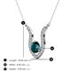 3 - Lauren 6.00 mm Round London Blue Topaz and Diamond Accent Pendant Necklace 