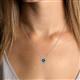 4 - Lauren 6.00 mm Round Blue Diamond and White Diamond Accent Pendant Necklace 
