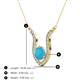 2 - Lauren 6.00 mm Round Turquoise and Diamond Accent Pendant Necklace 