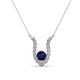 1 - Lauren 4.00 mm Round Blue Sapphire and Diamond Accent Pendant Necklace 
