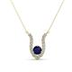 1 - Lauren 4.00 mm Round Blue Sapphire and Diamond Accent Pendant Necklace 