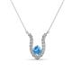 1 - Lauren 4.00 mm Round Blue Topaz and Diamond Accent Pendant Necklace 