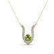 1 - Lauren 4.00 mm Round Peridot and Diamond Accent Pendant Necklace 