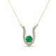 1 - Lauren 4.00 mm Round Emerald and Diamond Accent Pendant Necklace 