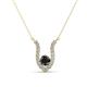 1 - Lauren 4.00 mm Round Black Diamond and White Diamond Accent Pendant Necklace 