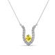 1 - Lauren 4.00 mm Round Yellow Sapphire and Diamond Accent Pendant Necklace 